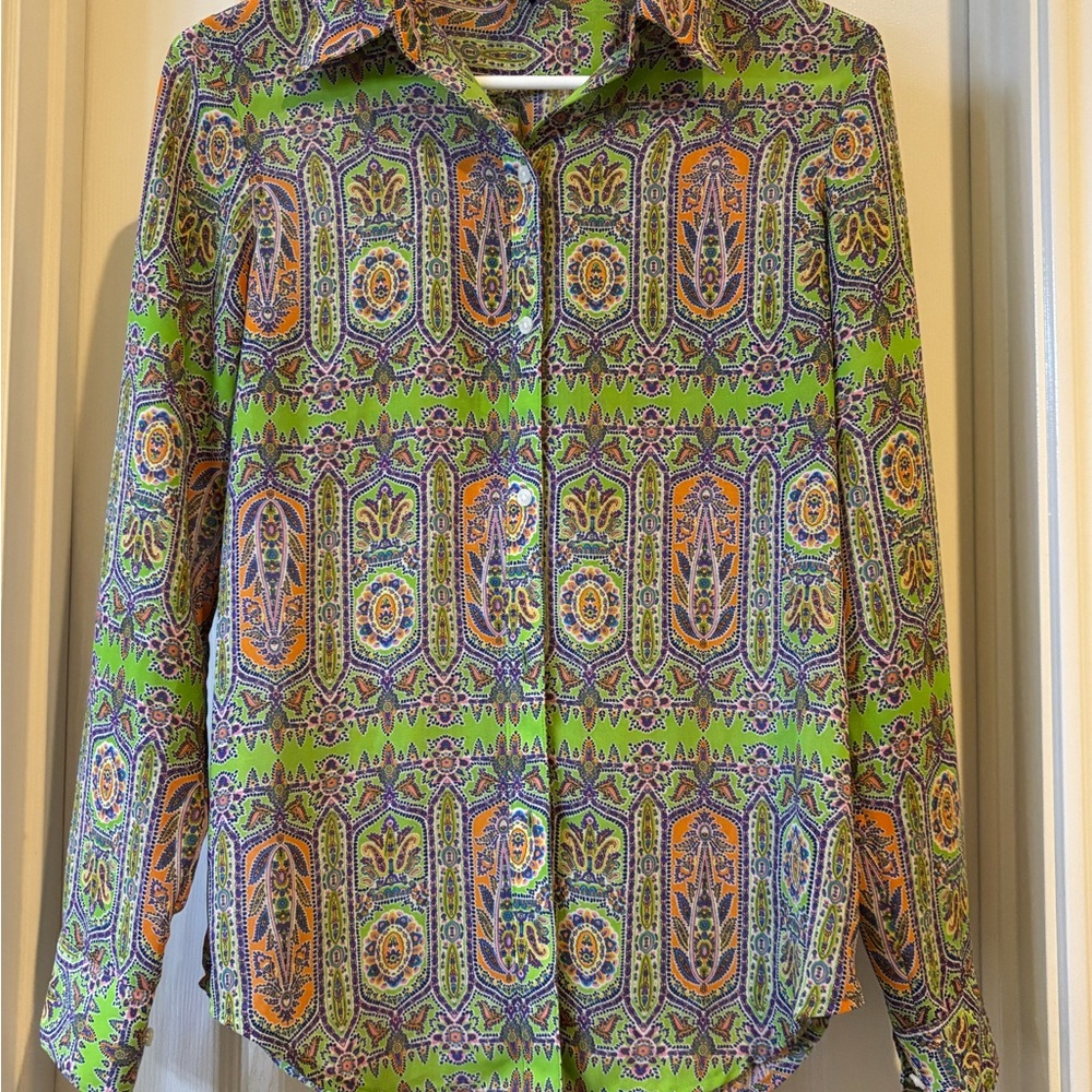 Chaps Paisley Patterned Button Down Shirt